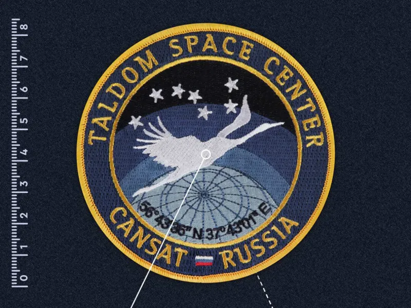 Вышивка Taldom Space Center с оверлоком