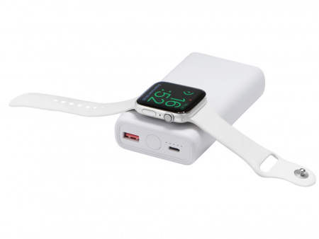 Внешний беспроводной аккумулятор 2-в-1 с функцией зарядки Apple Watch, QC/PD «AtomIQ», 10000 мАч