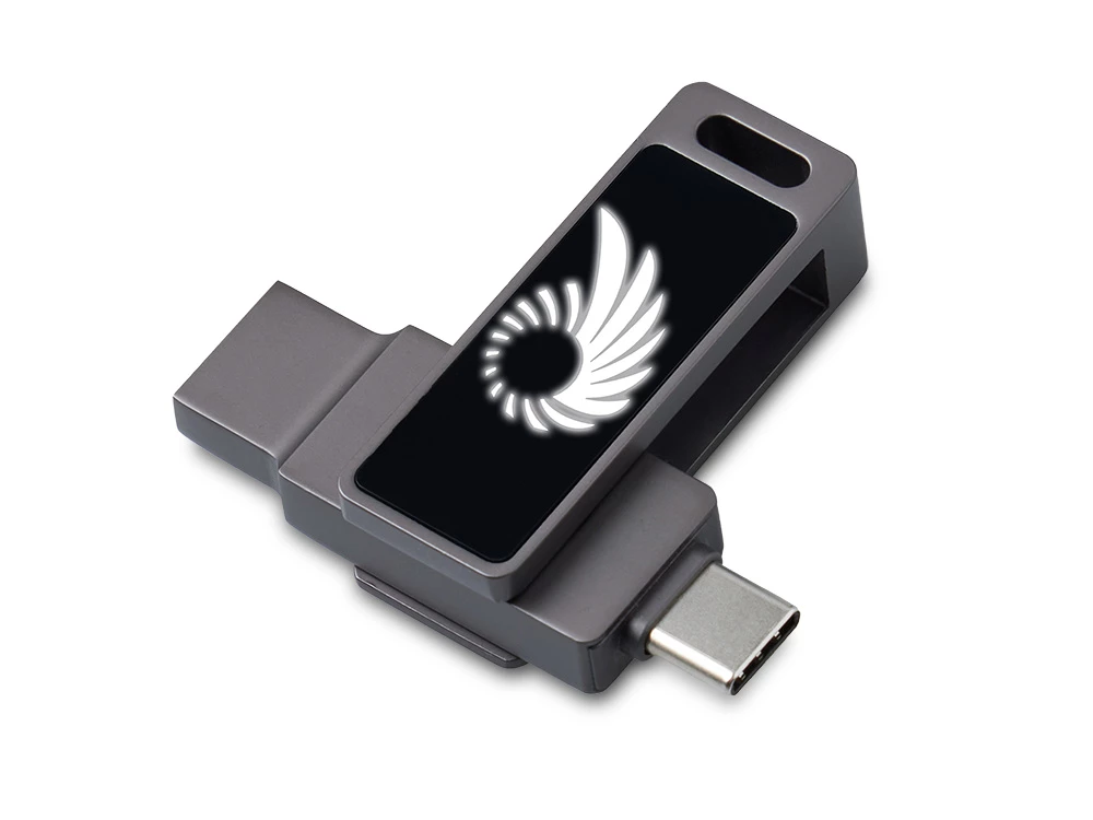 USB3.0/ Type-C флешка 2в1 на 32 ГБ «Спинлайт» с подсветкой